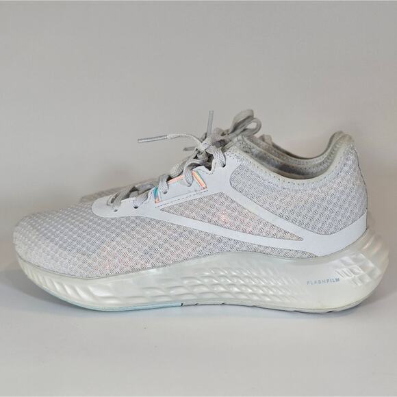 L Reebok Women's Flashfilm 3.0 Running Shoe Cold Grey/Glass Blue/White Size 6.5 - Picture 4 of 10